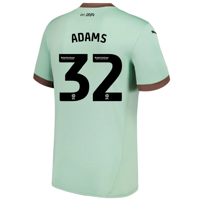 Danxen Mujer Camiseta Ebou Adams #32 Verde Pálido 2ª Equipación 2024/25 La Camisa México