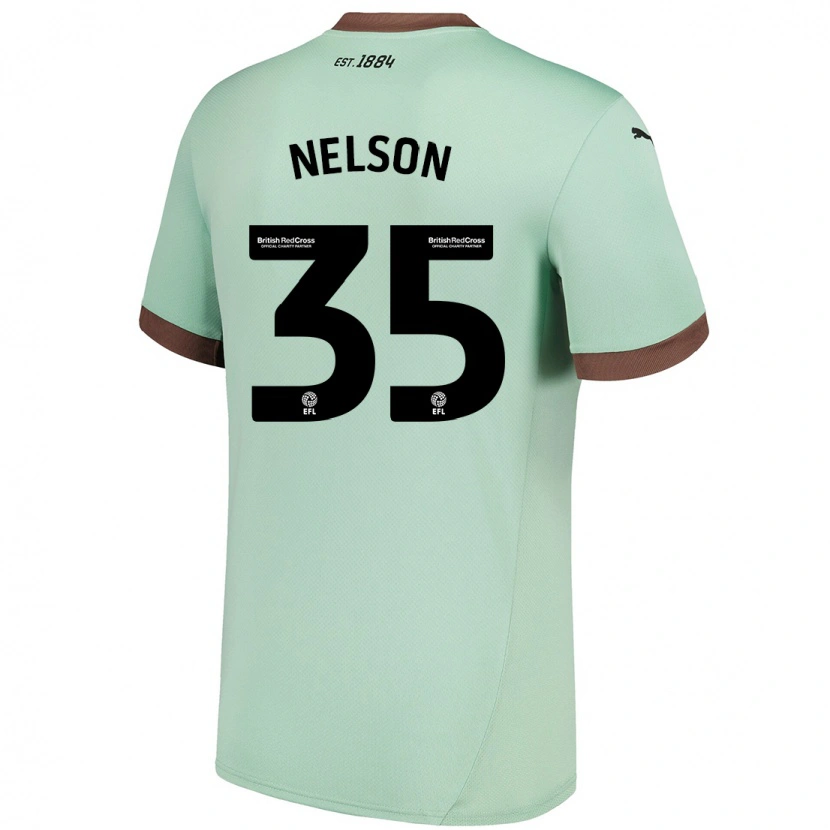 Danxen Mujer Camiseta Curtis Nelson #35 Verde Pálido 2ª Equipación 2024/25 La Camisa México