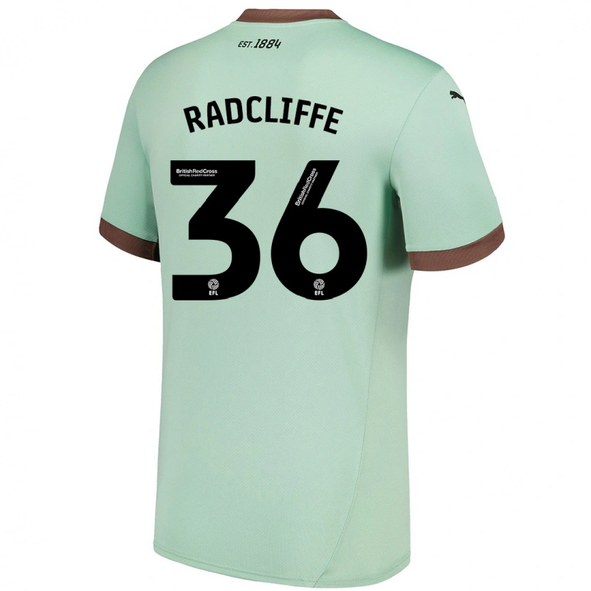 Danxen Mujer Camiseta Ben Radcliffe #36 Verde Pálido 2ª Equipación 2024/25 La Camisa México