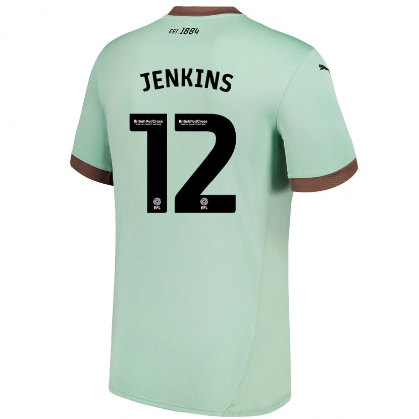 Danxen Mujer Camiseta Camille Jenkins #12 Verde Pálido 2ª Equipación 2024/25 La Camisa México