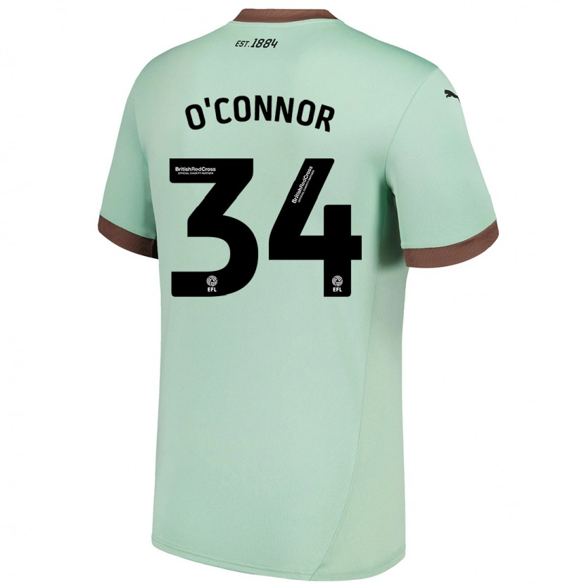 Danxen Mujer Camiseta Dolcie O'connor #34 Verde Pálido 2ª Equipación 2024/25 La Camisa México