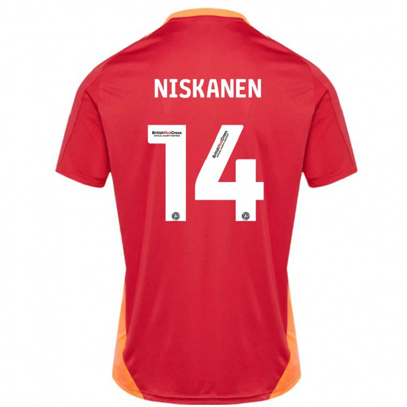 Danxen Mujer Camiseta Ilmari Niskanen #14 Azul Blanquecino 2ª Equipación 2024/25 La Camisa México
