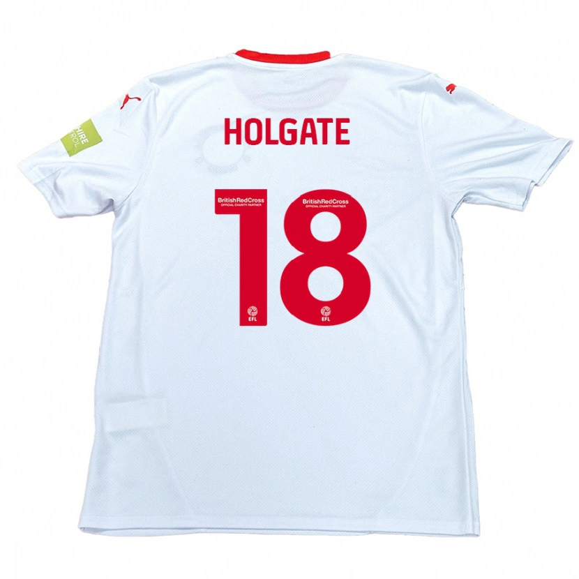 Danxen Mujer Camiseta Harrison Holgate #18 Blanco 2ª Equipación 2024/25 La Camisa México