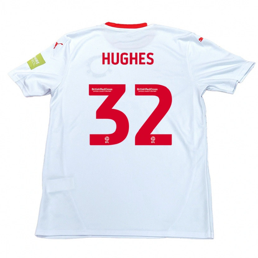 Danxen Mujer Camiseta Kayden Hughes #32 Blanco 2ª Equipación 2024/25 La Camisa México