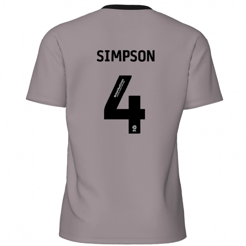 Danxen Mujer Camiseta Jack Simpson #4 Gris 2ª Equipación 2024/25 La Camisa México