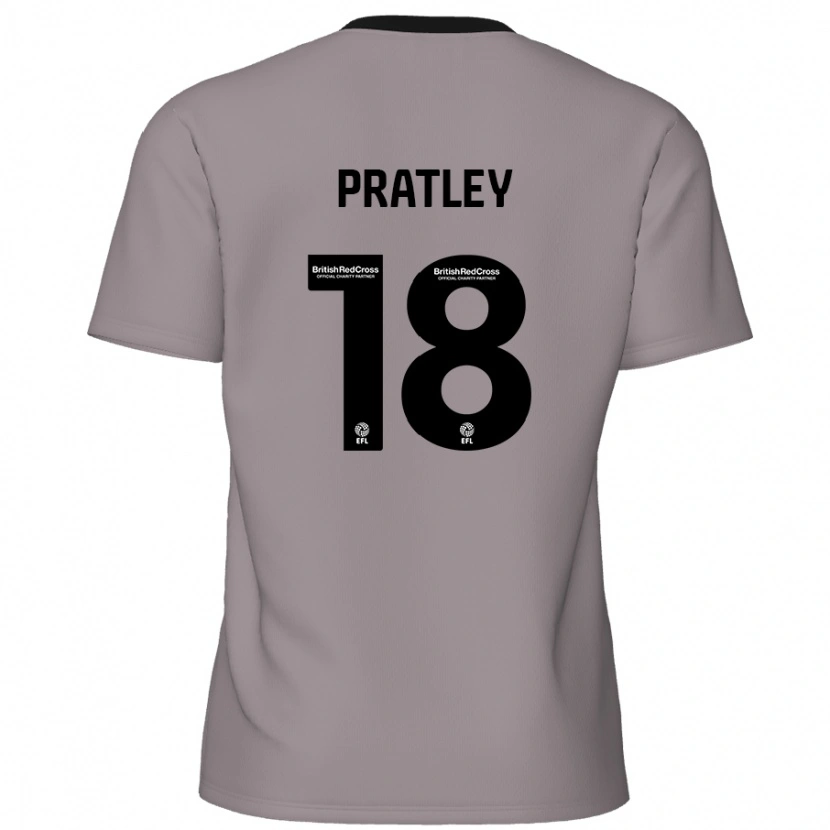 Danxen Mujer Camiseta Darren Pratley #18 Gris 2ª Equipación 2024/25 La Camisa México