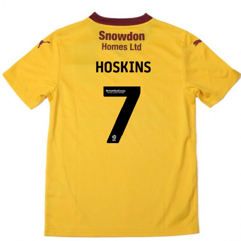 Danxen Mujer Camiseta Sam Hoskins #7 Naranja Borgoña 2ª Equipación 2024/25 La Camisa México