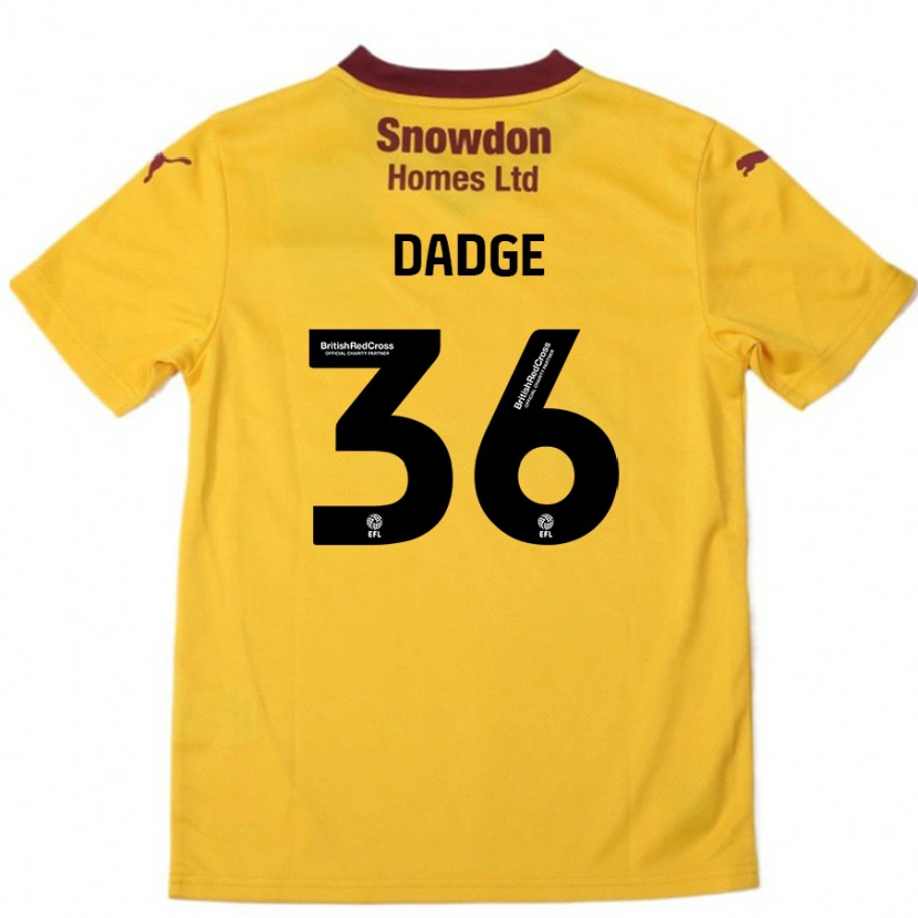 Danxen Mujer Camiseta James Dadge #36 Naranja Borgoña 2ª Equipación 2024/25 La Camisa México
