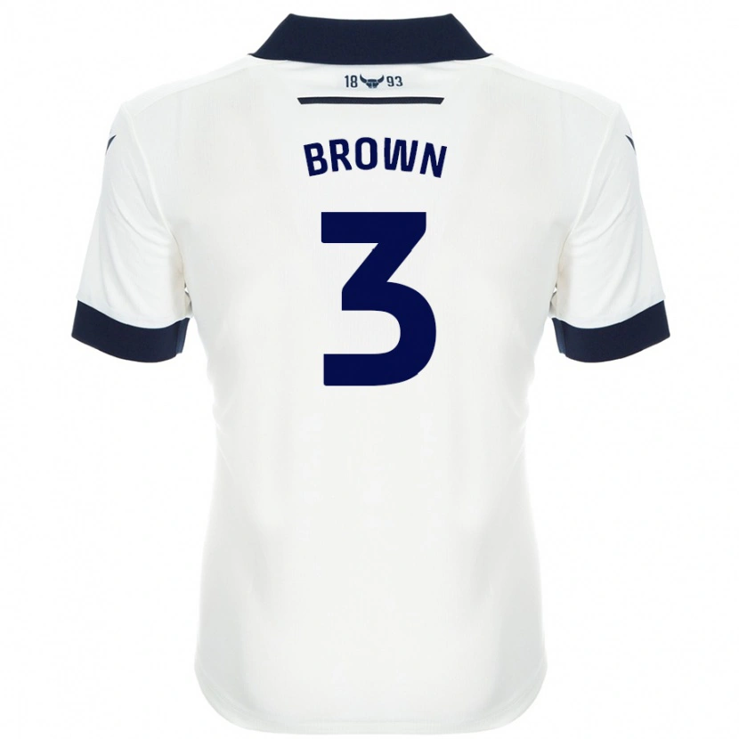 Danxen Mujer Camiseta Ciaron Brown #3 Blanco Azul Marino 2ª Equipación 2024/25 La Camisa México