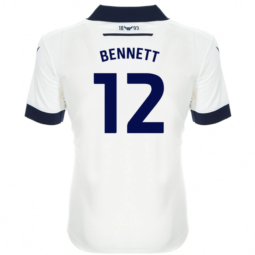 Danxen Mujer Camiseta Joe Bennett #12 Blanco Azul Marino 2ª Equipación 2024/25 La Camisa México