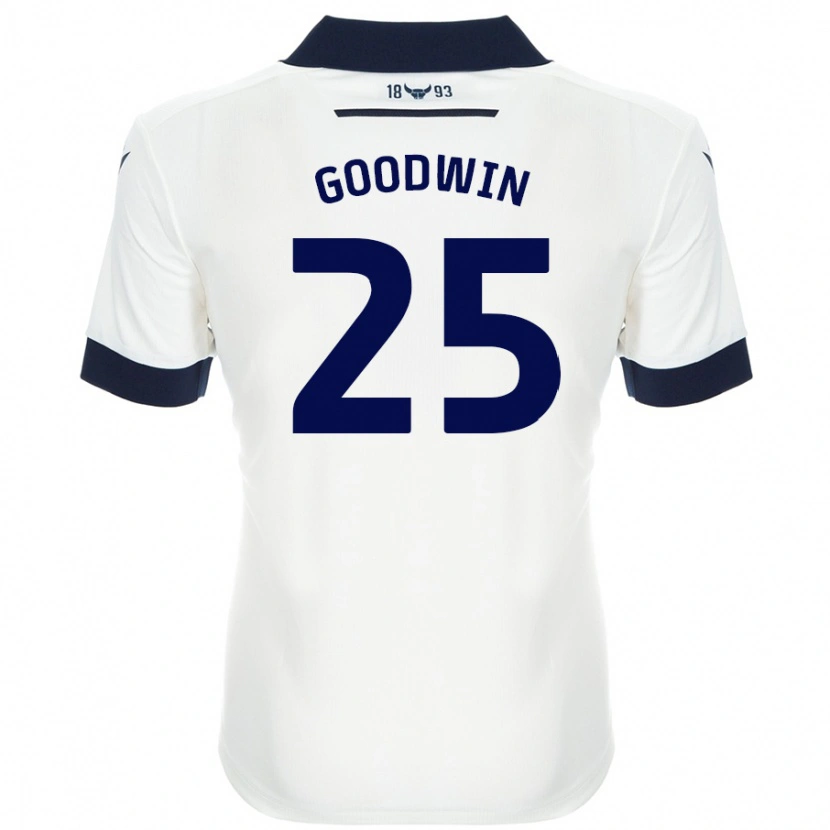 Danxen Mujer Camiseta Will Goodwin #25 Blanco Azul Marino 2ª Equipación 2024/25 La Camisa México
