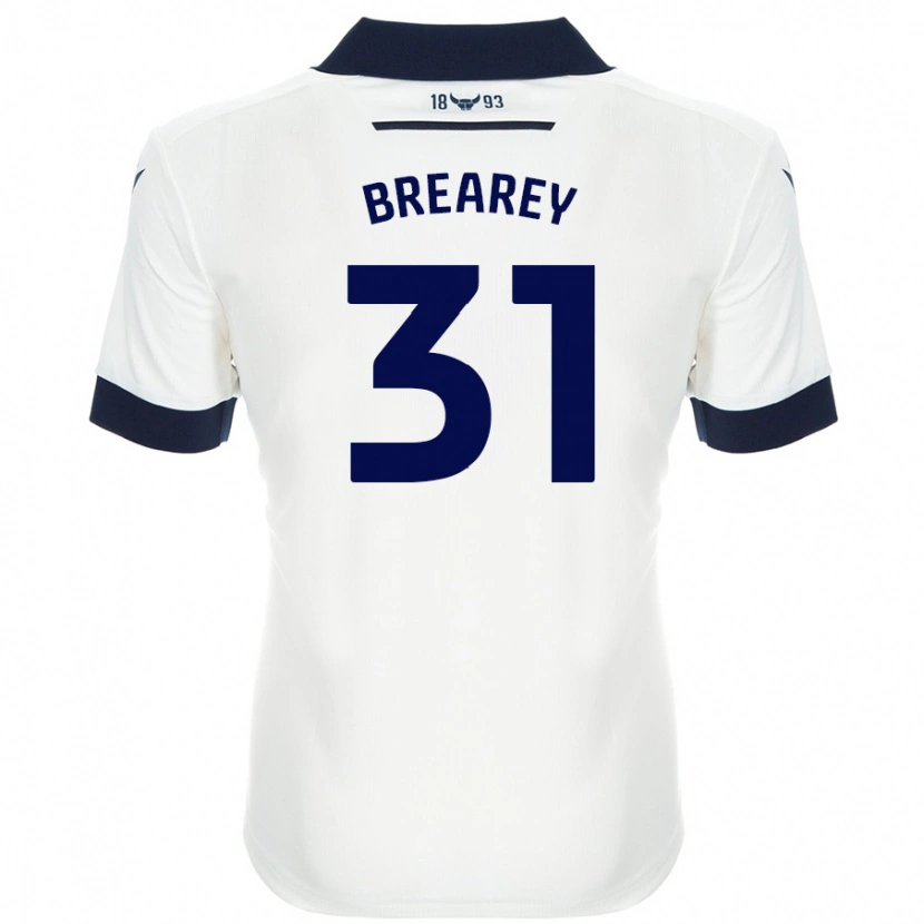 Danxen Mujer Camiseta Eddie Brearey #31 Blanco Azul Marino 2ª Equipación 2024/25 La Camisa México