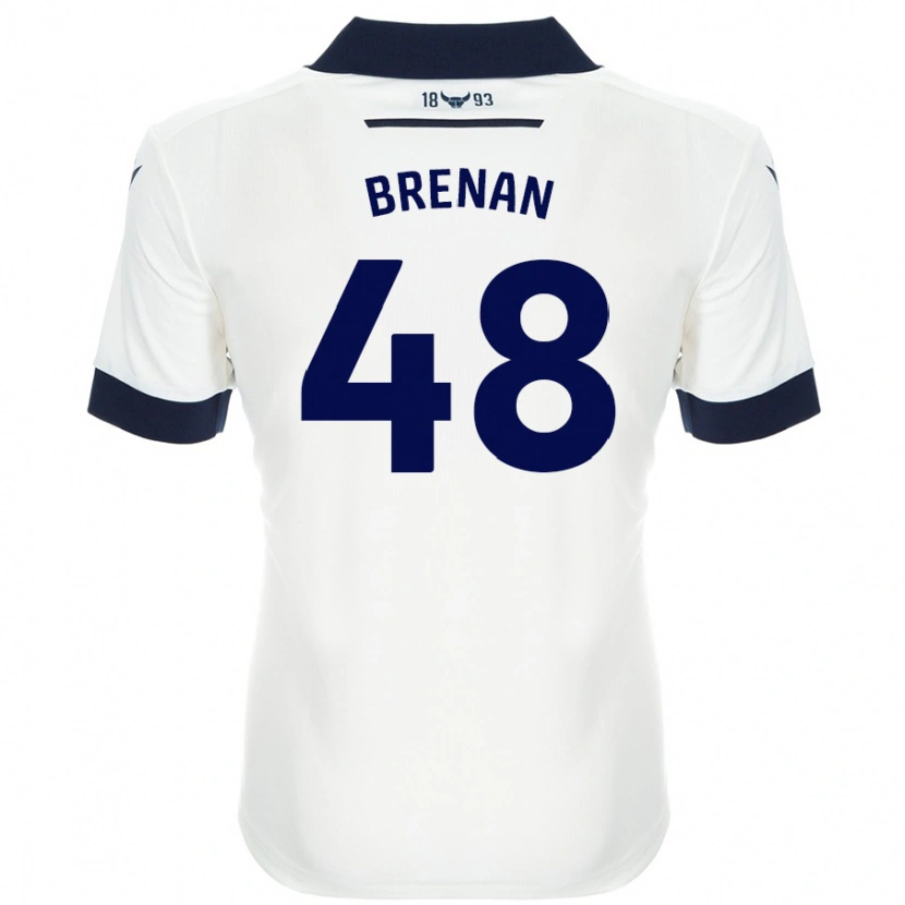 Danxen Mujer Camiseta Tobias Brenan #48 Blanco Azul Marino 2ª Equipación 2024/25 La Camisa México