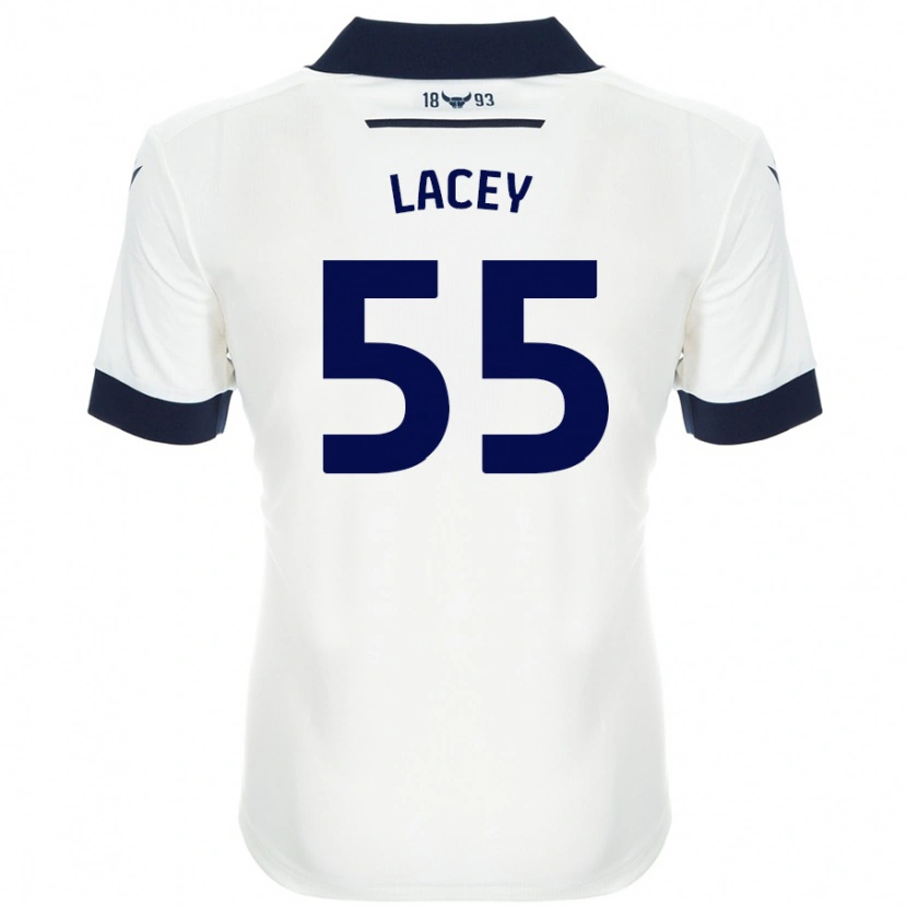 Danxen Mujer Camiseta Aaron Lacey #55 Blanco Azul Marino 2ª Equipación 2024/25 La Camisa México