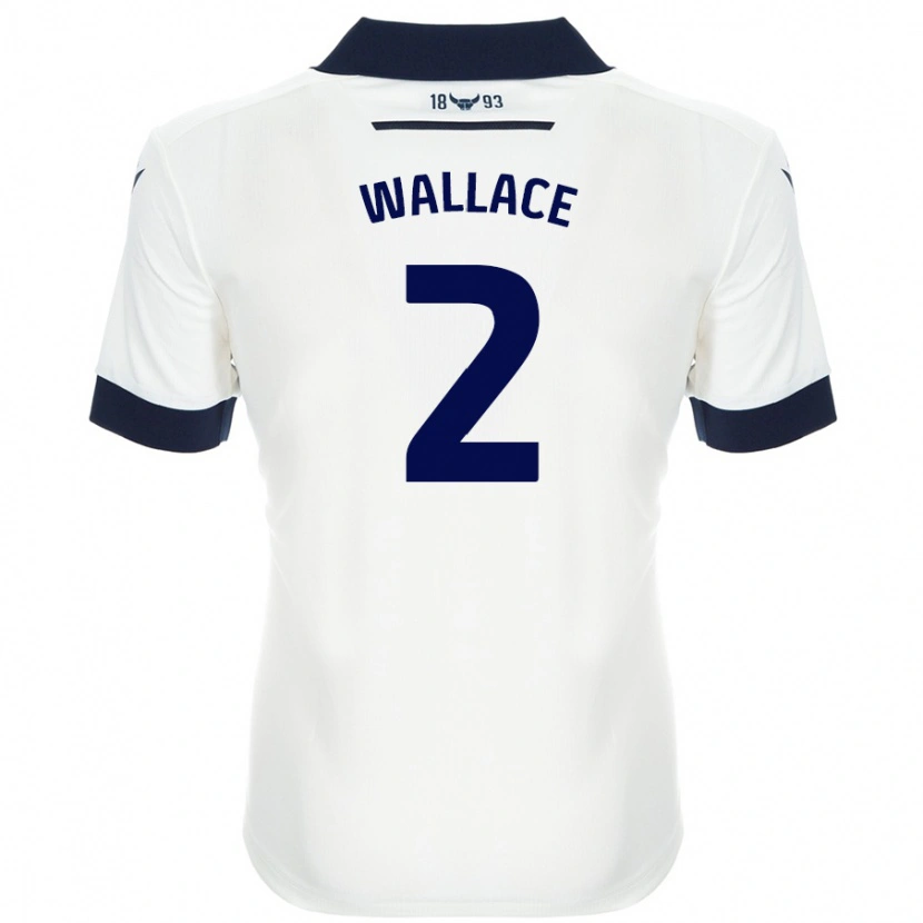 Danxen Mujer Camiseta Emily Wallace #2 Blanco Azul Marino 2ª Equipación 2024/25 La Camisa México