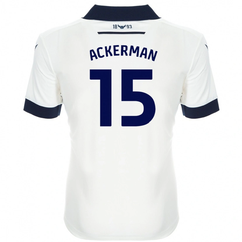 Danxen Mujer Camiseta Daisy Ackerman #15 Blanco Azul Marino 2ª Equipación 2024/25 La Camisa México