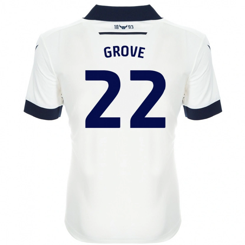 Danxen Mujer Camiseta Jade Grove #22 Blanco Azul Marino 2ª Equipación 2024/25 La Camisa México