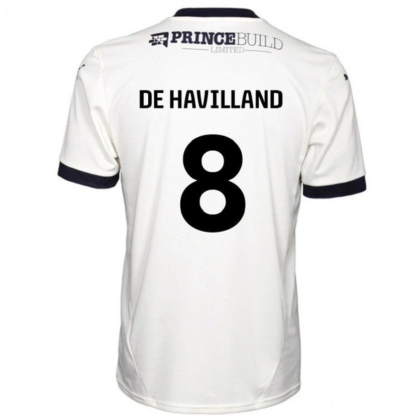 Danxen Mujer Camiseta Ryan De Havilland #8 Blanquecino Negro 2ª Equipación 2024/25 La Camisa México