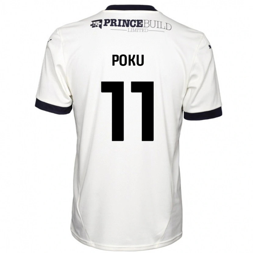Danxen Mujer Camiseta Kwame Poku #11 Blanquecino Negro 2ª Equipación 2024/25 La Camisa México