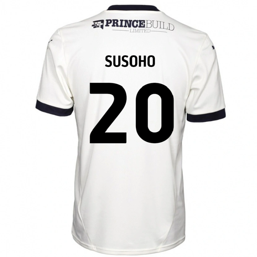 Danxen Mujer Camiseta Mahamadou Susoho #20 Blanquecino Negro 2ª Equipación 2024/25 La Camisa México