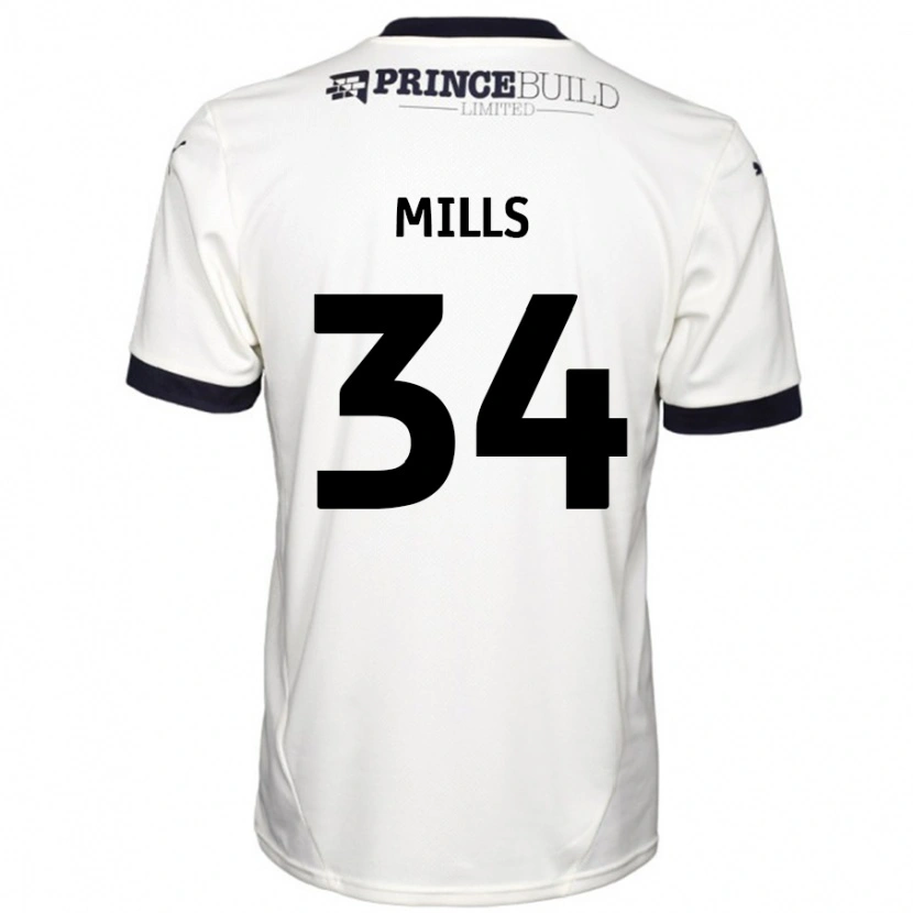 Danxen Mujer Camiseta Harley Mills #34 Blanquecino Negro 2ª Equipación 2024/25 La Camisa México