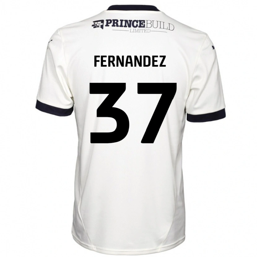 Danxen Mujer Camiseta Emmanuel Fernandez #37 Blanquecino Negro 2ª Equipación 2024/25 La Camisa México