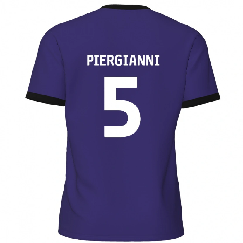 Danxen Mujer Camiseta Carl Piergianni #5 Púrpura 2ª Equipación 2024/25 La Camisa México