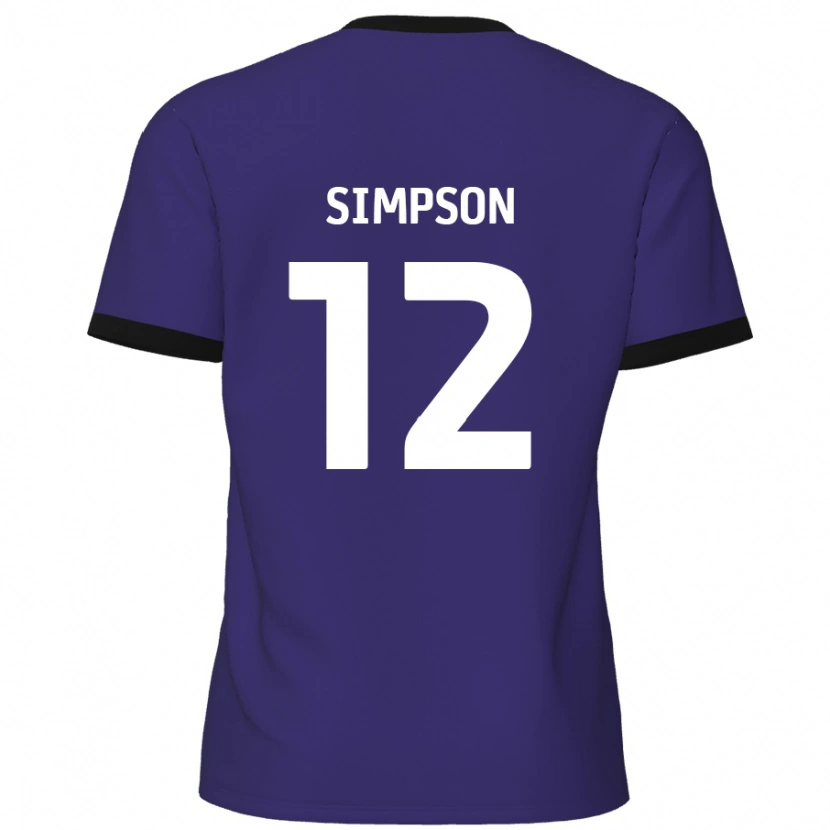 Danxen Mujer Camiseta Tyreece Simpson #12 Púrpura 2ª Equipación 2024/25 La Camisa México