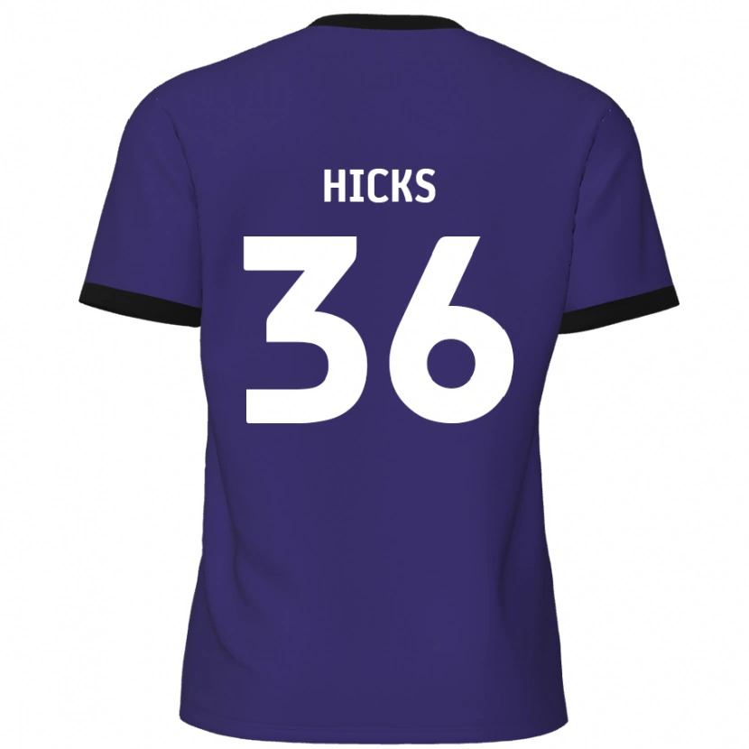 Danxen Mujer Camiseta David Hicks #36 Púrpura 2ª Equipación 2024/25 La Camisa México