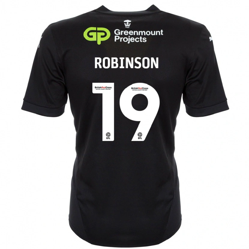 Danxen Mujer Camiseta Luke Robinson #19 Negro 2ª Equipación 2024/25 La Camisa México