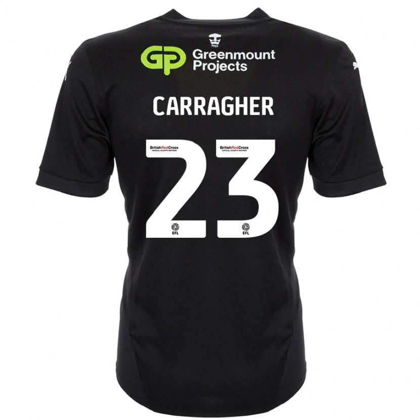 Danxen Mujer Camiseta James Carragher #23 Negro 2ª Equipación 2024/25 La Camisa México