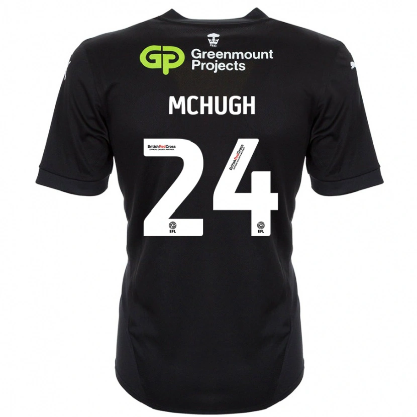 Danxen Mujer Camiseta Harry Mchugh #24 Negro 2ª Equipación 2024/25 La Camisa México