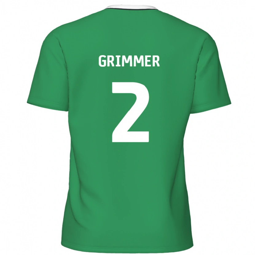 Danxen Mujer Camiseta Jack Grimmer #2 Verde Rayas Blancas 2ª Equipación 2024/25 La Camisa México