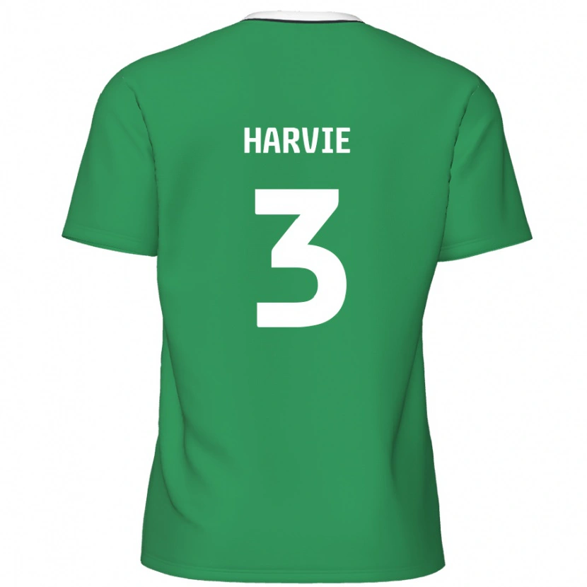 Danxen Mujer Camiseta Daniel Harvie #3 Verde Rayas Blancas 2ª Equipación 2024/25 La Camisa México