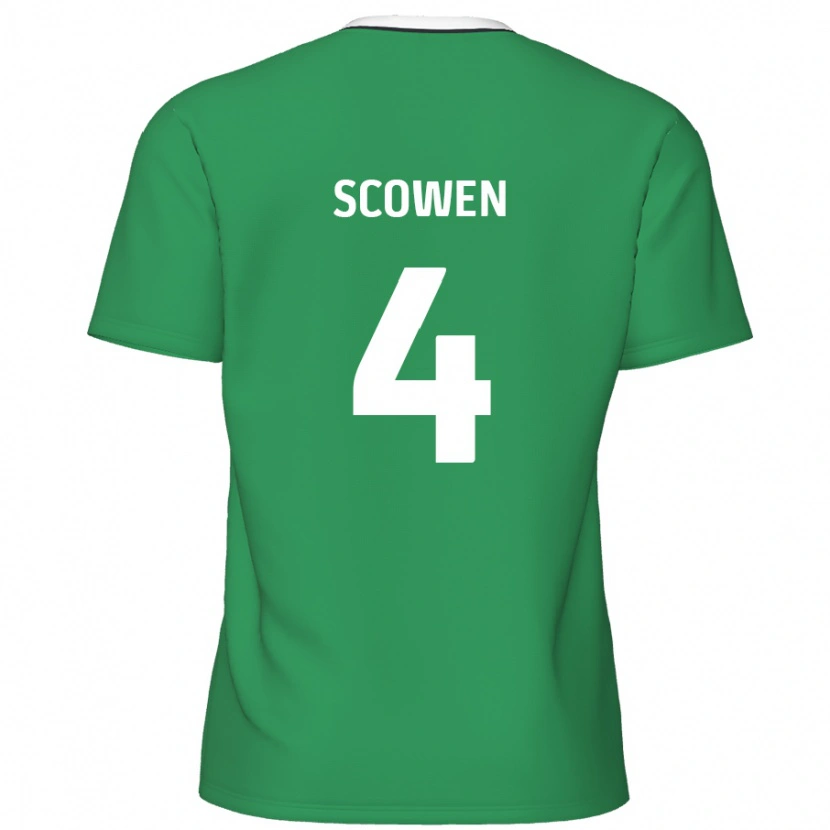 Danxen Mujer Camiseta Josh Scowen #4 Verde Rayas Blancas 2ª Equipación 2024/25 La Camisa México