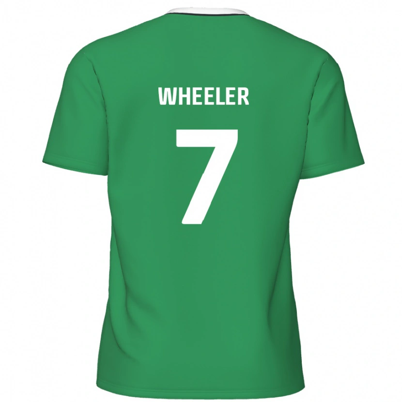 Danxen Mujer Camiseta David Wheeler #7 Verde Rayas Blancas 2ª Equipación 2024/25 La Camisa México