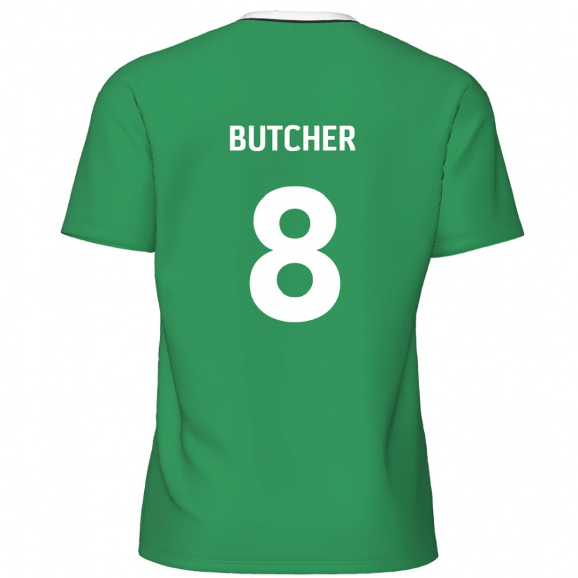 Danxen Mujer Camiseta Matt Butcher #8 Verde Rayas Blancas 2ª Equipación 2024/25 La Camisa México