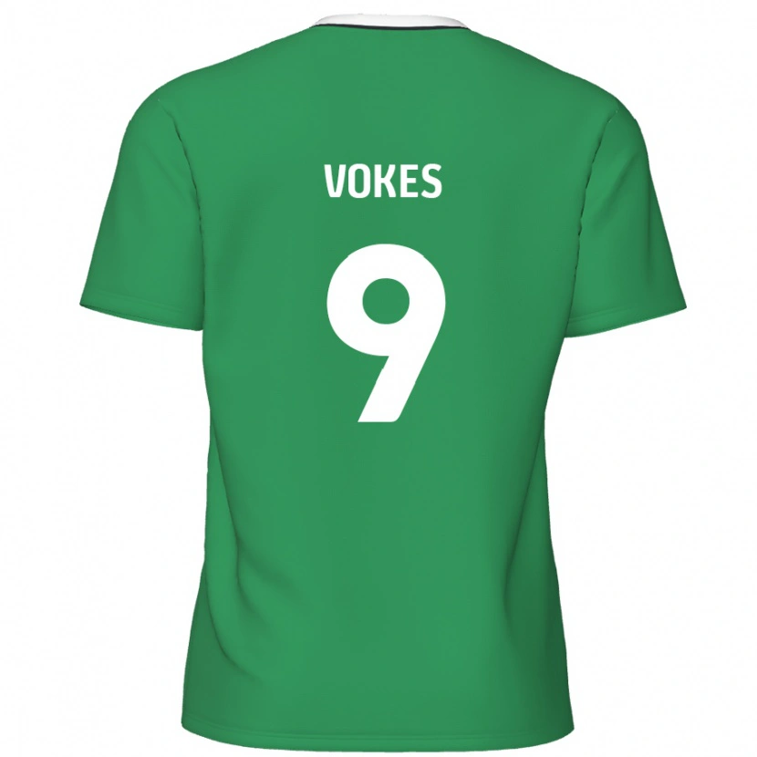 Danxen Mujer Camiseta Sam Vokes #9 Verde Rayas Blancas 2ª Equipación 2024/25 La Camisa México