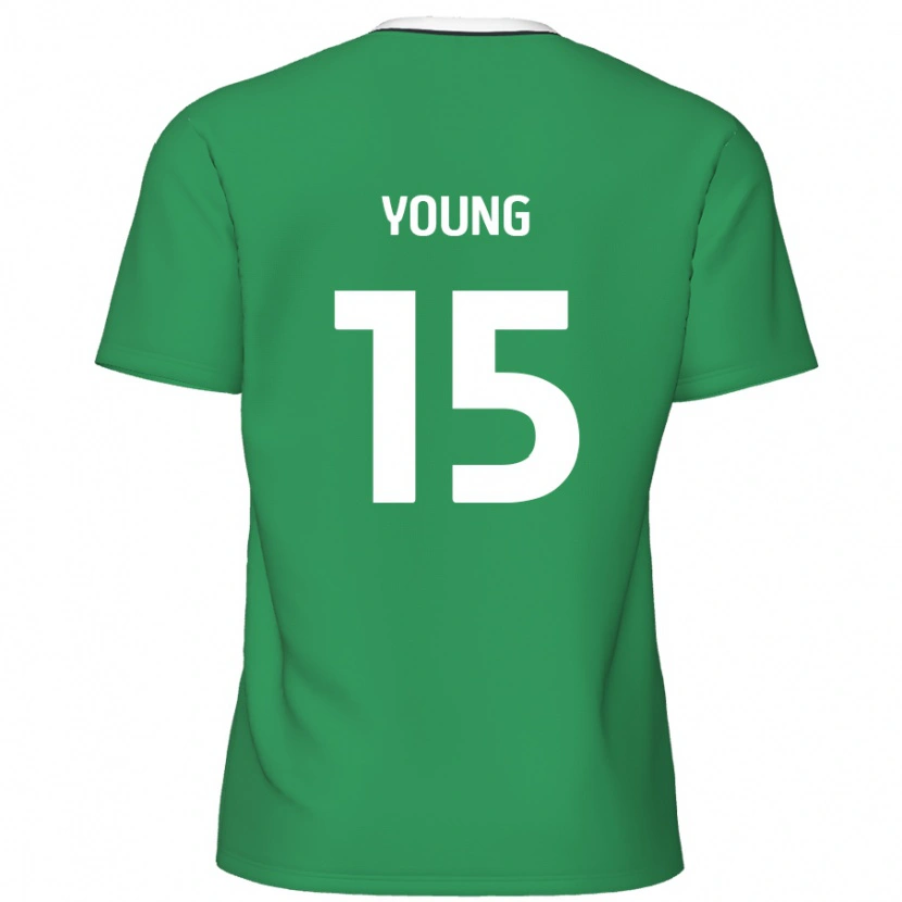 Danxen Mujer Camiseta Jack Young #15 Verde Rayas Blancas 2ª Equipación 2024/25 La Camisa México