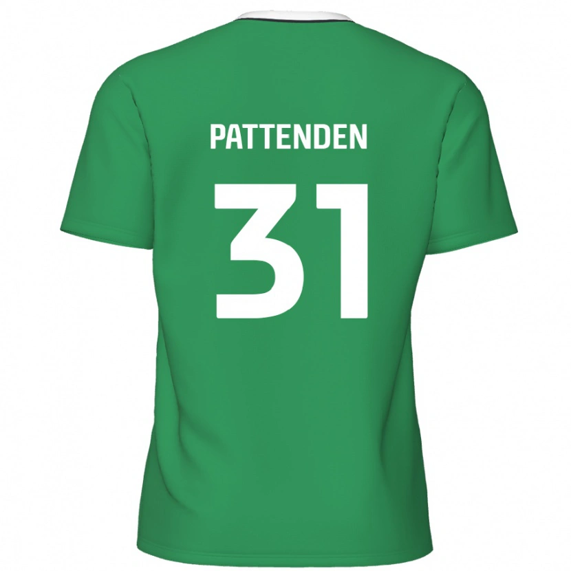Danxen Mujer Camiseta Jasper Pattenden #31 Verde Rayas Blancas 2ª Equipación 2024/25 La Camisa México