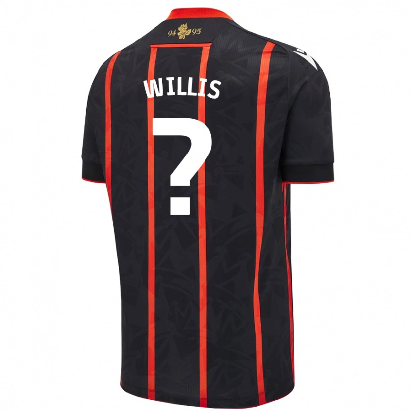 Danxen Mujer Camiseta Nathan Willis #0 Negro Rojo 2ª Equipación 2024/25 La Camisa México
