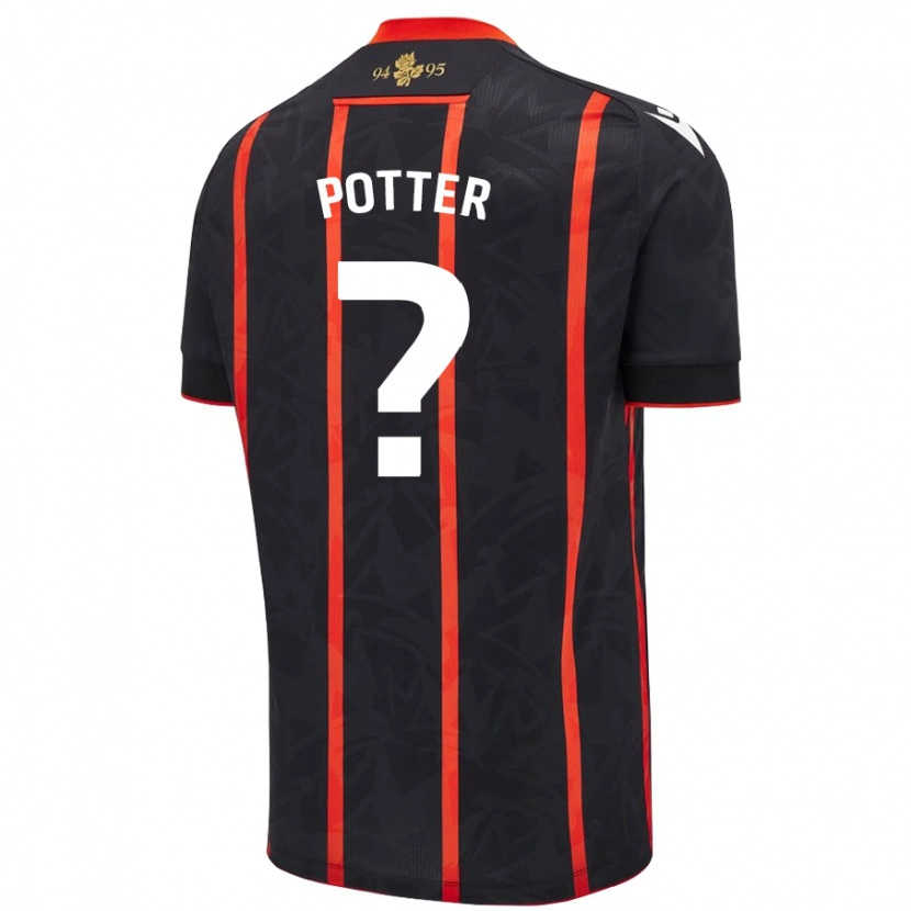Danxen Mujer Camiseta Aaron Potter #0 Negro Rojo 2ª Equipación 2024/25 La Camisa México