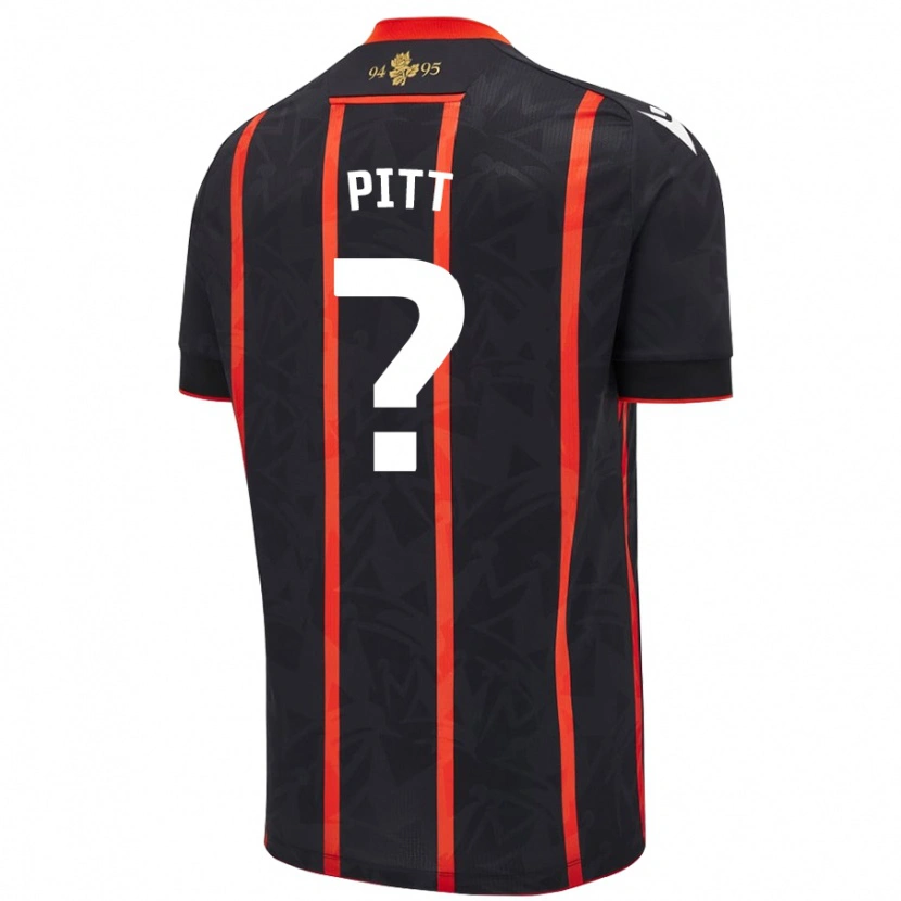 Danxen Mujer Camiseta Theo Pitt #0 Negro Rojo 2ª Equipación 2024/25 La Camisa México
