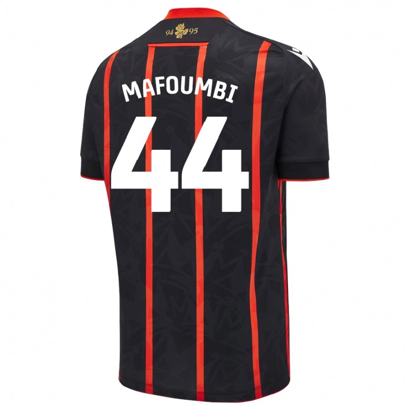 Danxen Mujer Camiseta Exaucé Mafoumbi #44 Negro Rojo 2ª Equipación 2024/25 La Camisa México