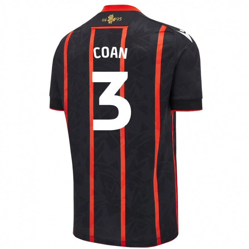 Danxen Mujer Camiseta Hannah Coan #3 Negro Rojo 2ª Equipación 2024/25 La Camisa México