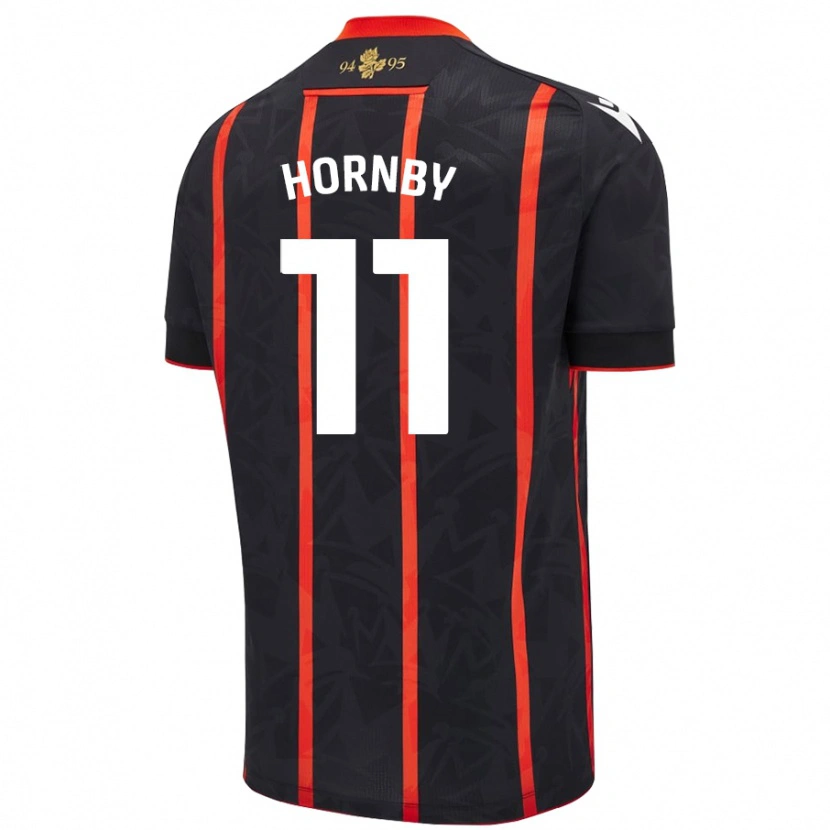 Danxen Mujer Camiseta Megan Hornby #11 Negro Rojo 2ª Equipación 2024/25 La Camisa México