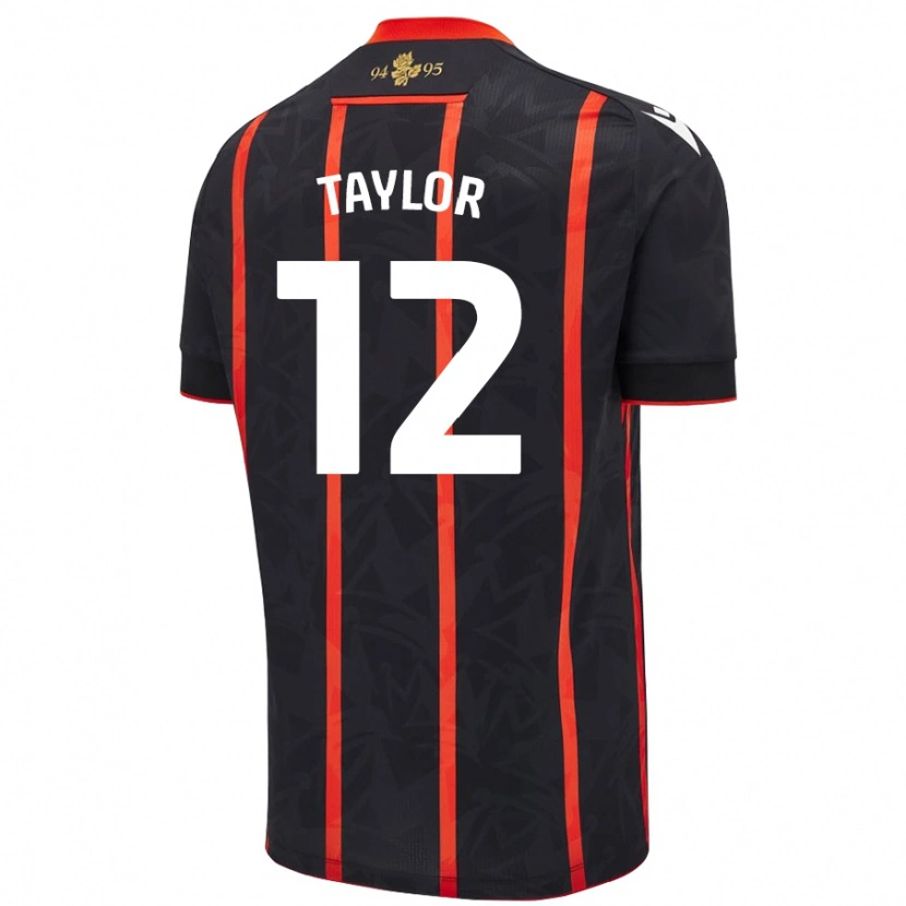 Danxen Mujer Camiseta Emma Taylor #12 Negro Rojo 2ª Equipación 2024/25 La Camisa México