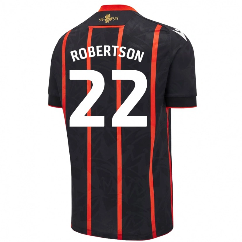 Danxen Mujer Camiseta Millie Robertson #22 Negro Rojo 2ª Equipación 2024/25 La Camisa México