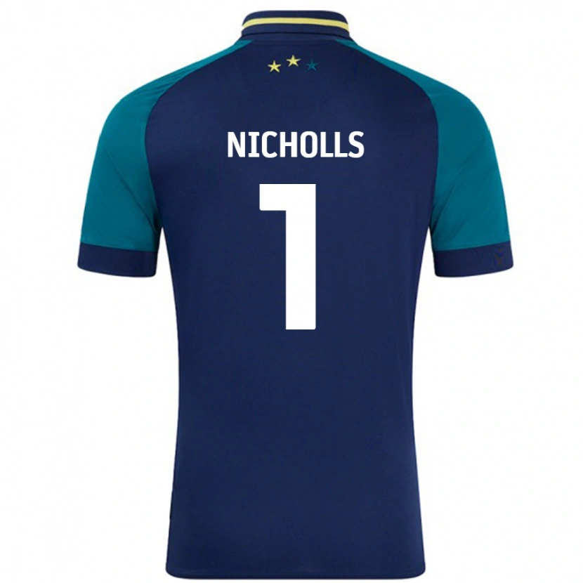 Danxen Mujer Camiseta Lee Nicholls #1 Azul Marino Verde Oscuro 2ª Equipación 2024/25 La Camisa México
