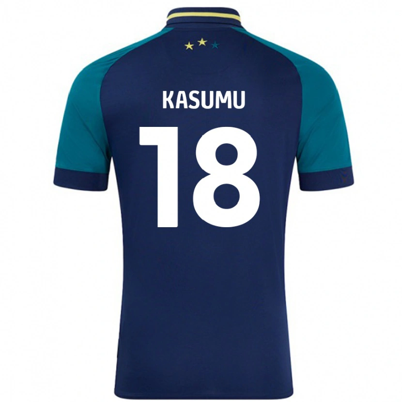 Danxen Mujer Camiseta David Kasumu #18 Azul Marino Verde Oscuro 2ª Equipación 2024/25 La Camisa México